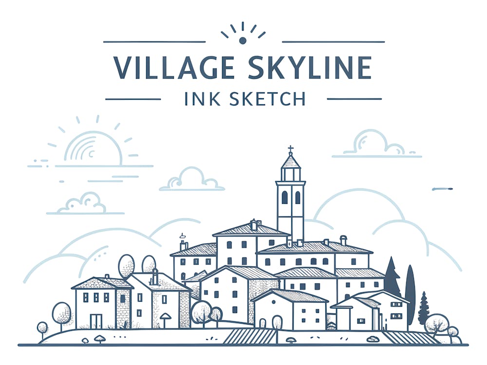 Minimalist Ink Sketch Of Minimalist Geometric La