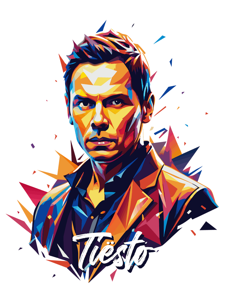 Tiesto 03 Portrait Music Icon WPAP Pop Art Style