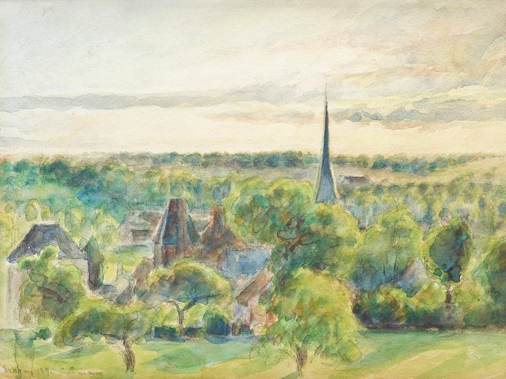 Landscape At Eragny (1890), Camille Pissarro