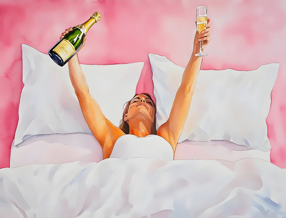 Champagne In Bed 2