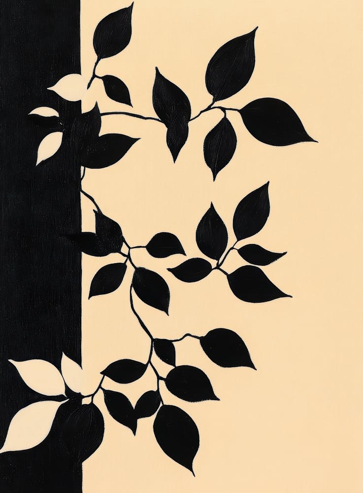Black And White Leaves 13