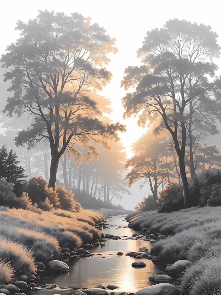 Sunrise By The Stream