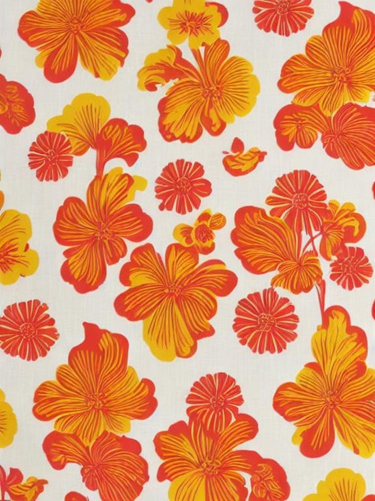 Lilium Floral Print Retro Pattern 1 Flower