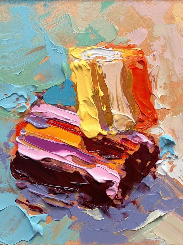 Birthday Cake Oil Painting 2