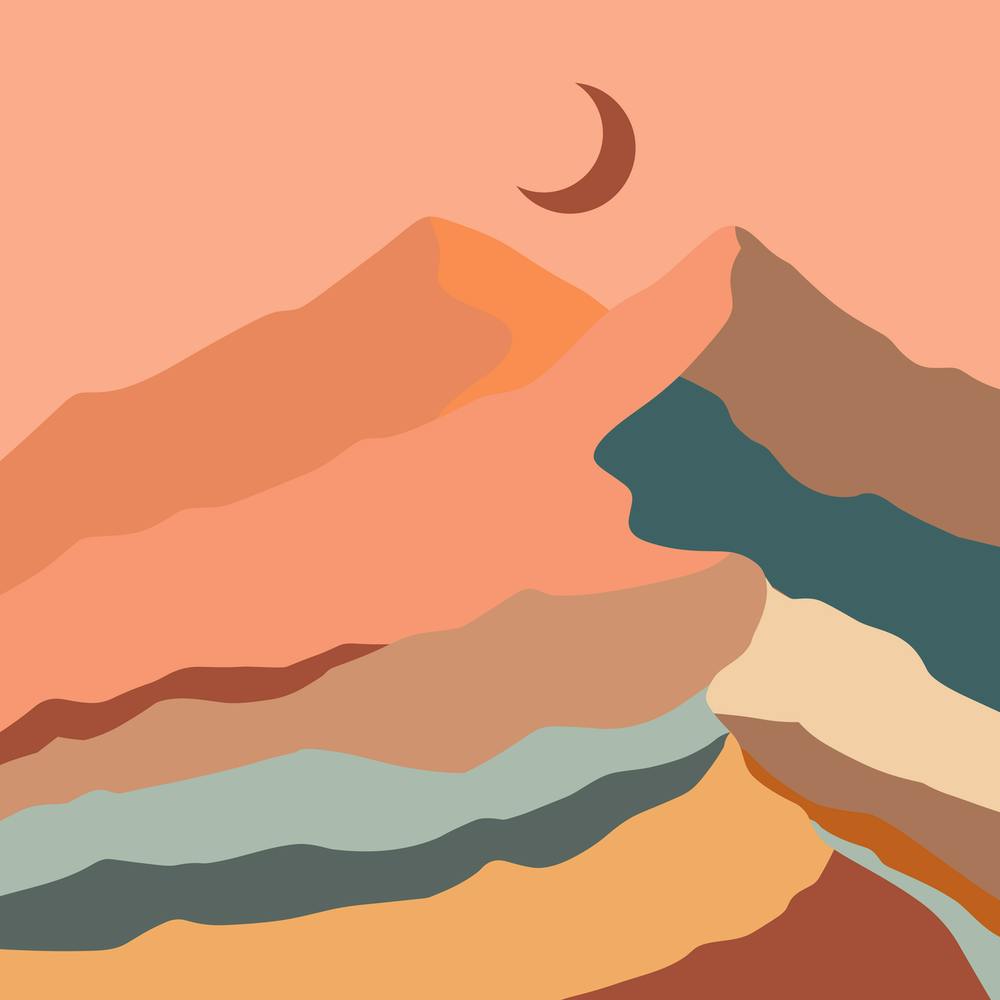 Moon And Mountains