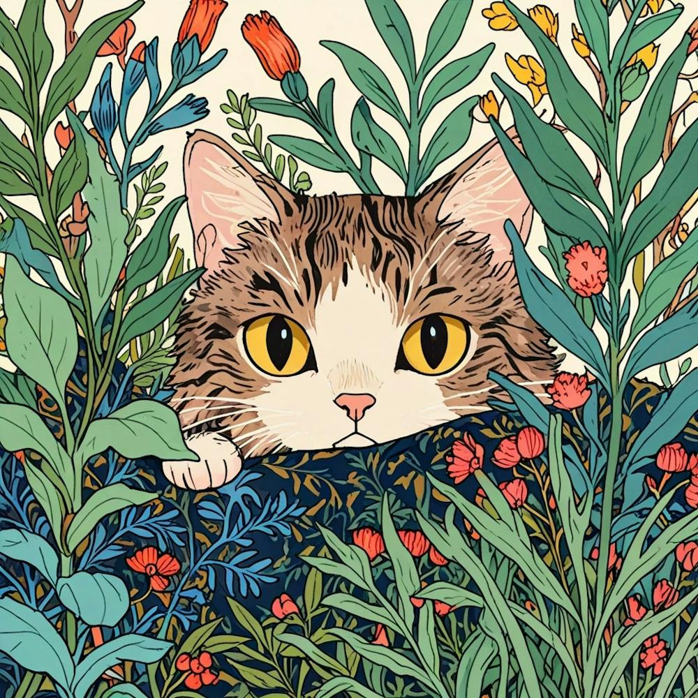 Cat In The Garden 9