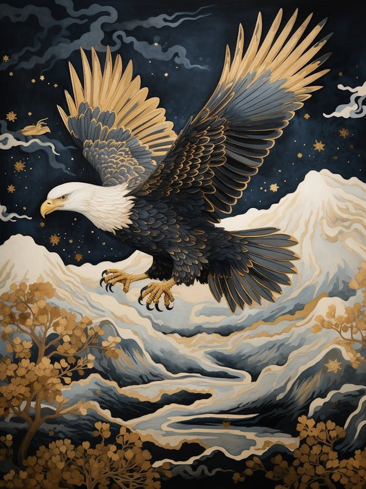 Eagle 2 Gold Detail Painting