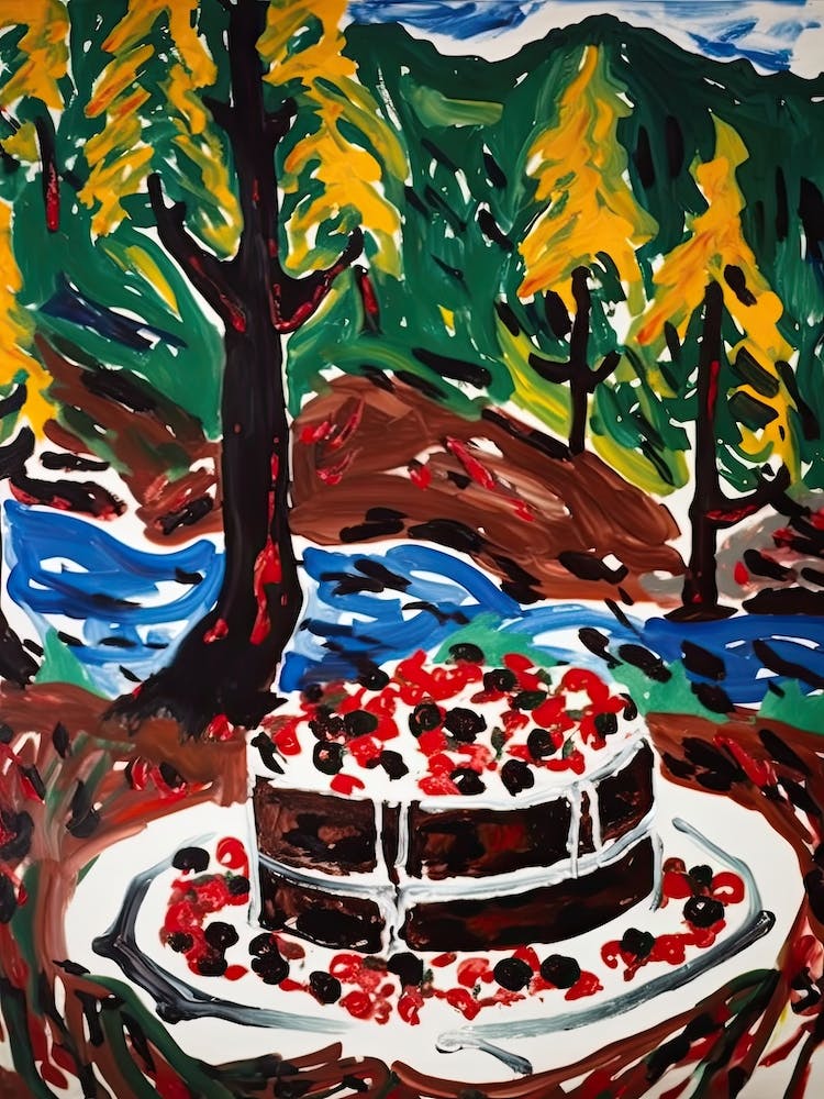 Black Forest Gateau Cake Painting 3