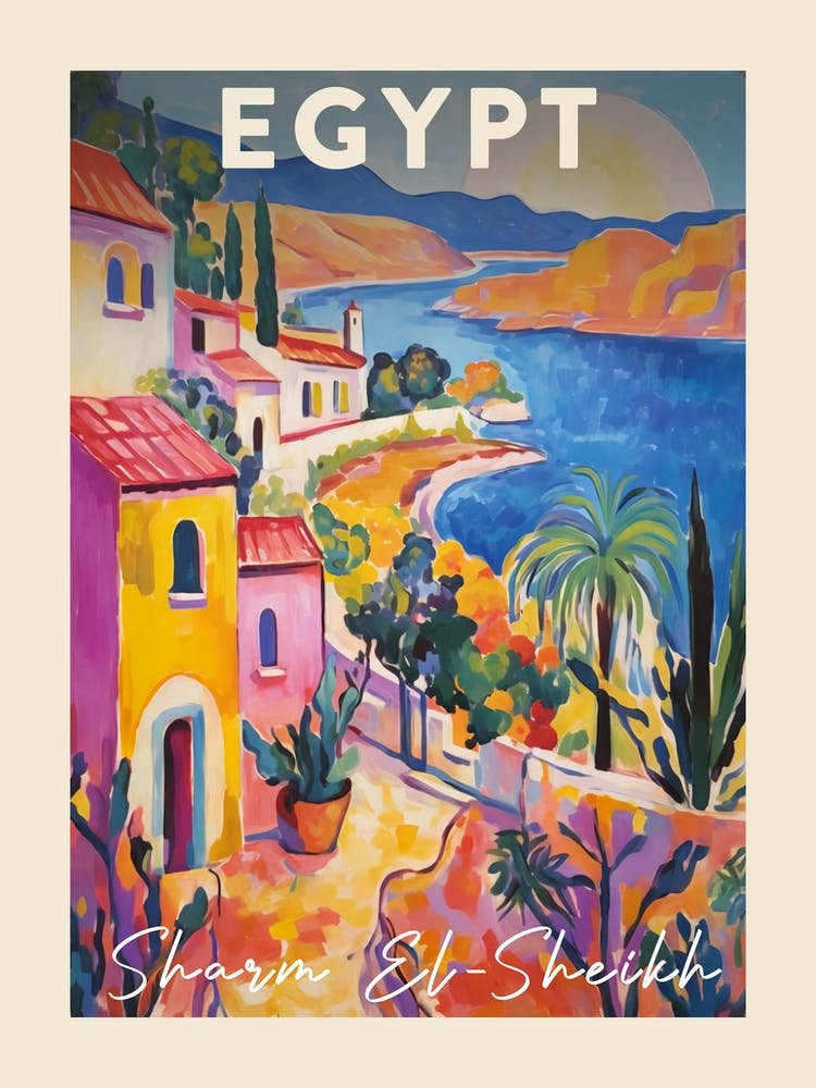 Sharm El Sheikh Egypt 3 Fauvist Painting Travel Poster