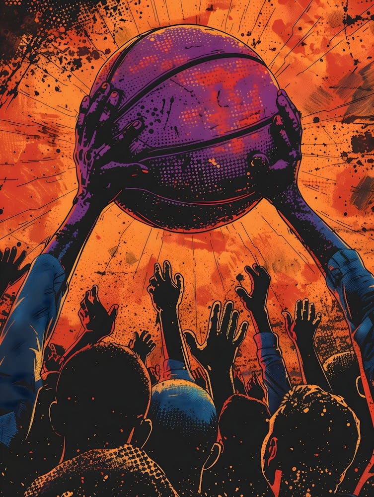 Basketball Game, Vibrant, Pop Art