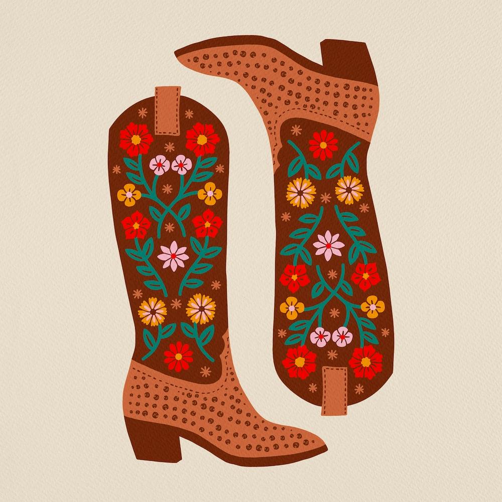 Cowgirl Boots   Texas Multicolor Square