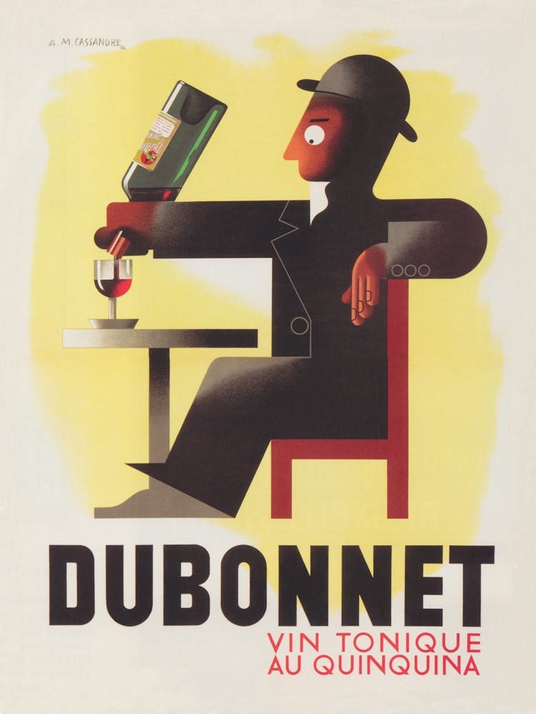 Dubonnet Liquor, Bar Cart Decor, Vintage Beverage Poster
