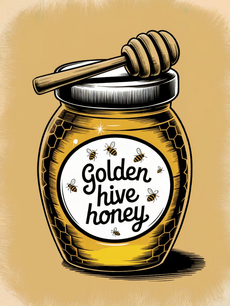 Vintage Golden Hive Honey
