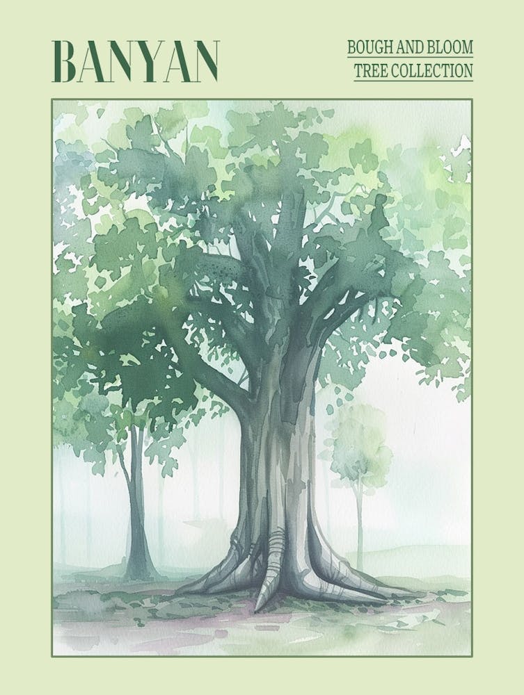 Banyan Tree Atmospheric Watercolour Painting 5 Poster