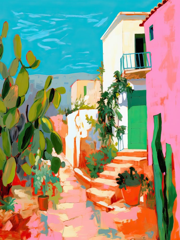 Puglia Italy Houses Travel Housewarming Painting