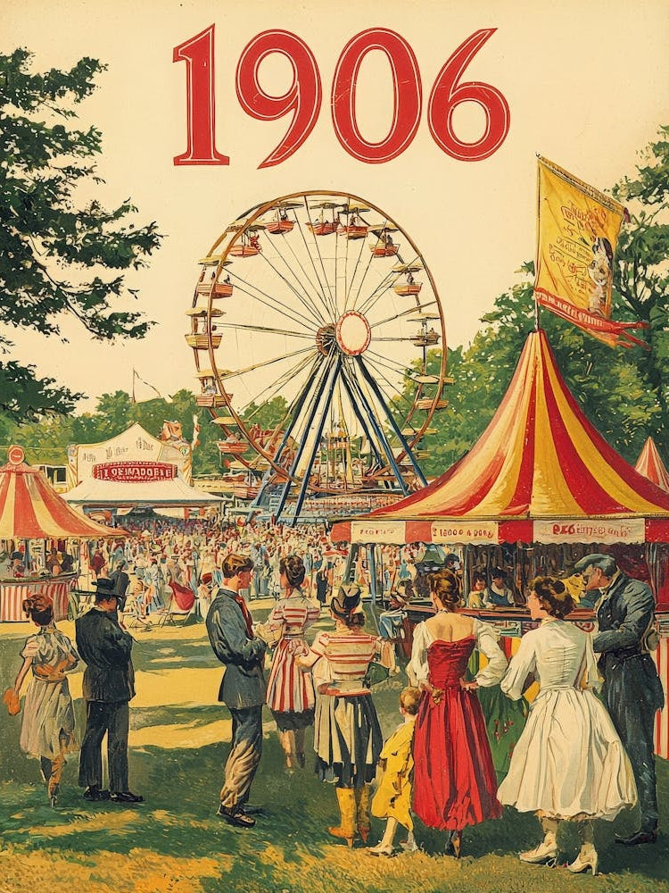 Aihrgdesign A Nostalgic Poster Of A 1906 Fairground Featuring 8d1835db 3453 402c 88d7 3f58b3bdb939 2