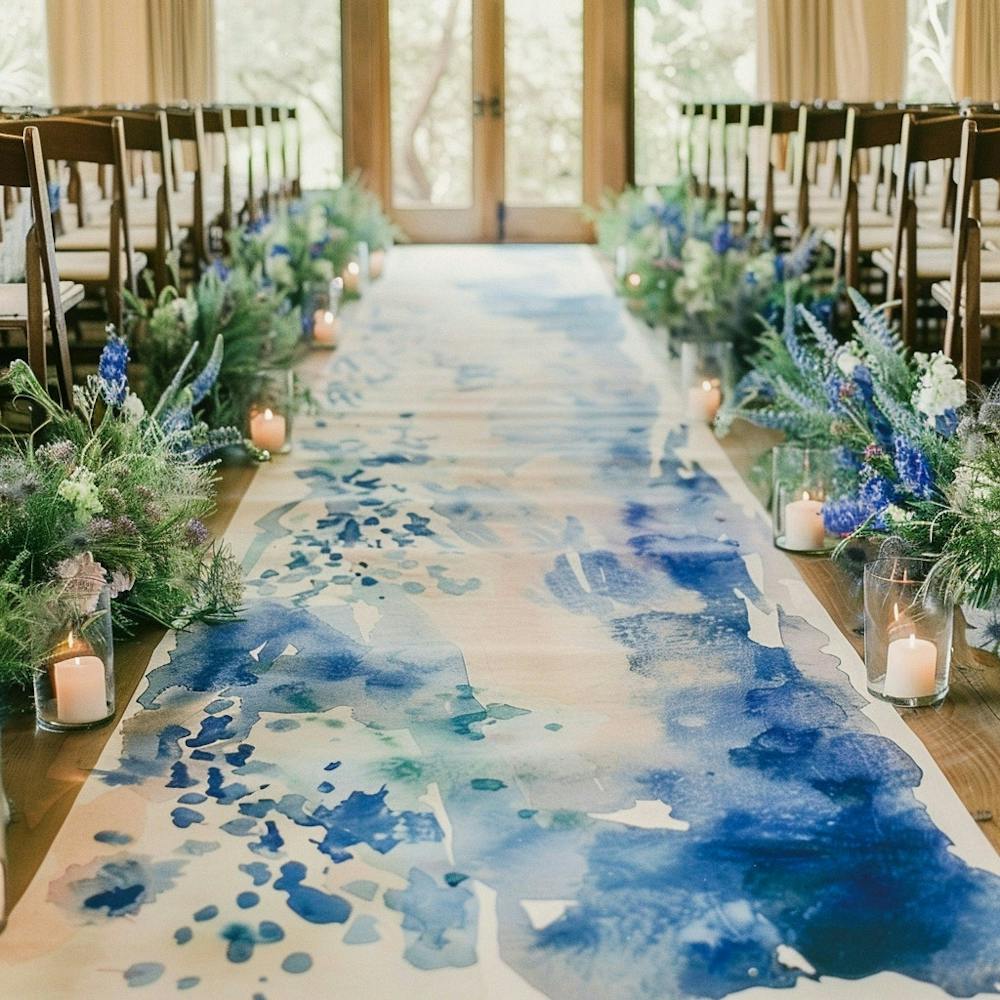 Watercolor Wedding Aisle Decor 1
