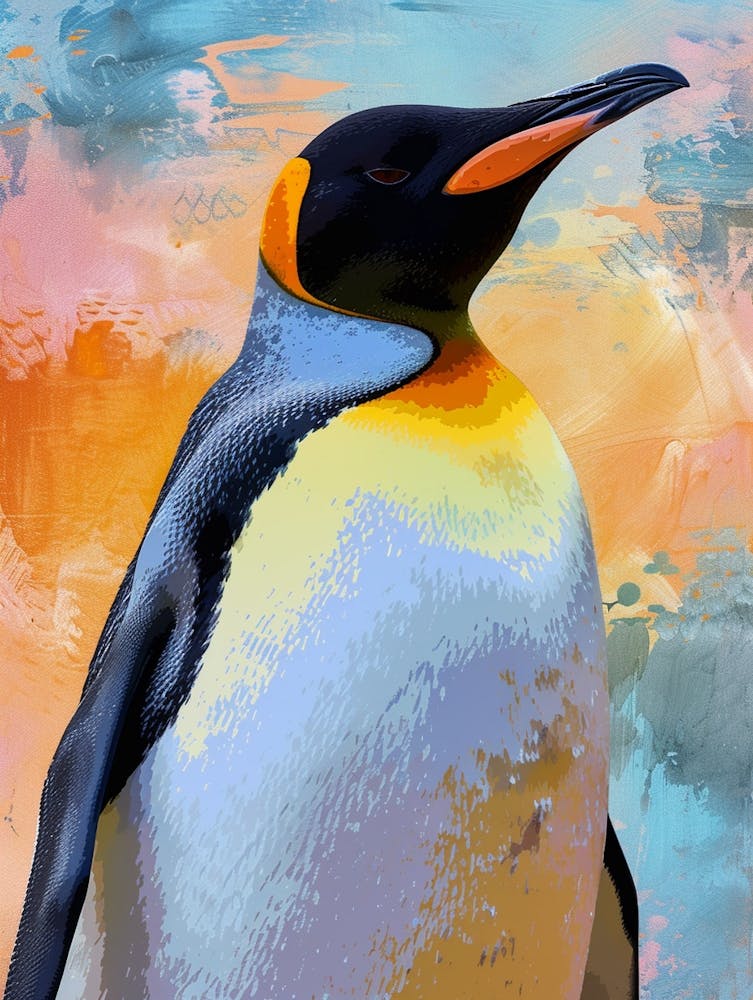 King Penguin Petermann Island Colour Block Painting 4