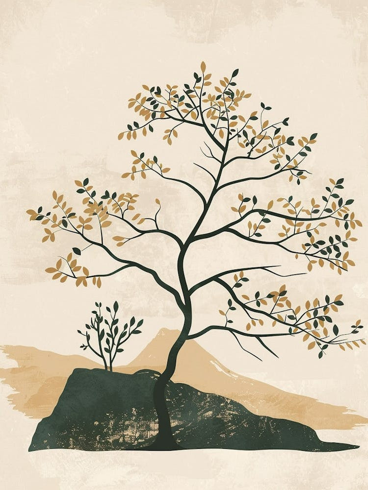 Alder Tree Minimal Japandi Illustration 1