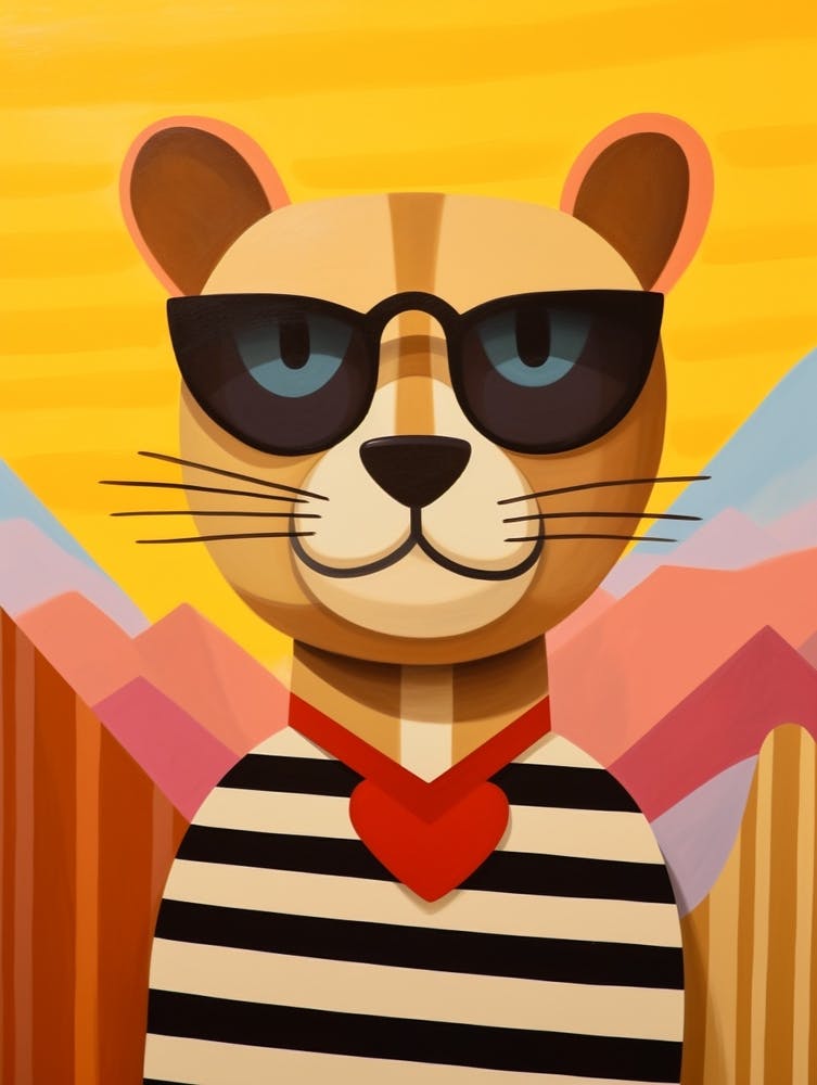 Little Mountain Lion 1 Wearing Sunglasses