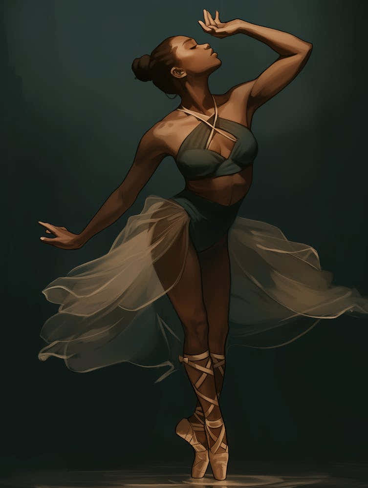 Olopolarbear Full Body Image Of A Black Ballerina Concept Illus B8c298e7 8107 430f A724 1f503168c9a4