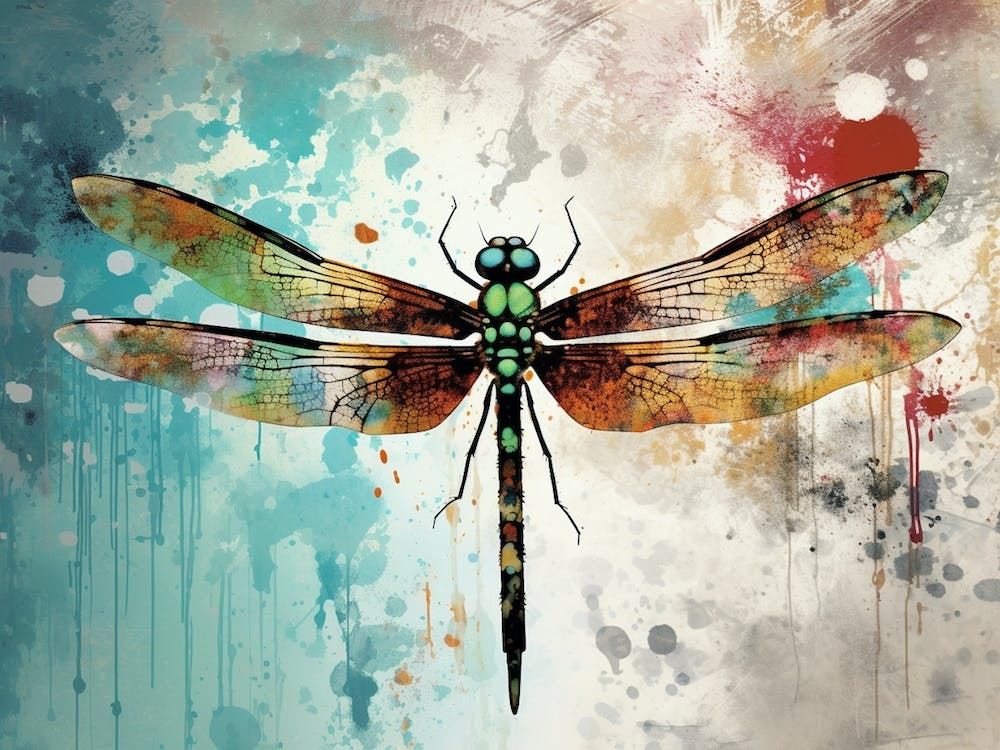 Dragonfly Illustration Meadow Watercolour 3