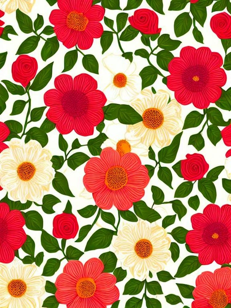 Stock Repeat Retro Flower