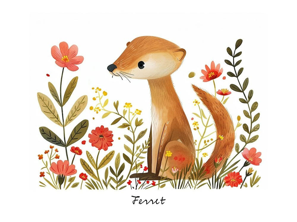 Little Floral Ferret 2 Poster