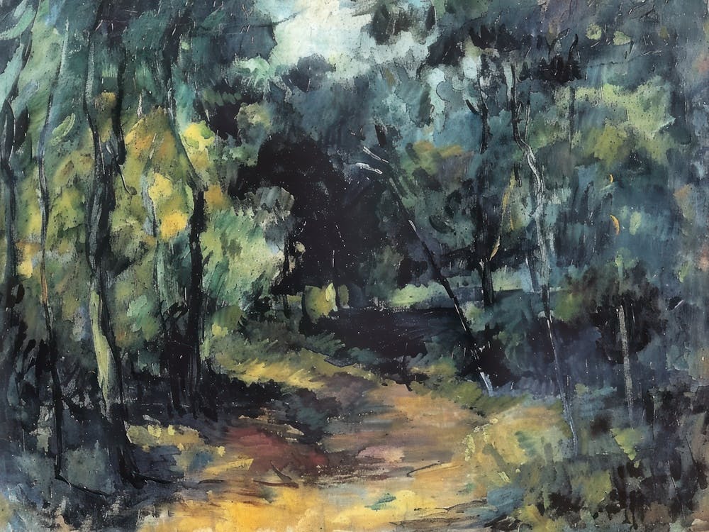 Luminous Landscape Painting Inspired By Paul Cezanne