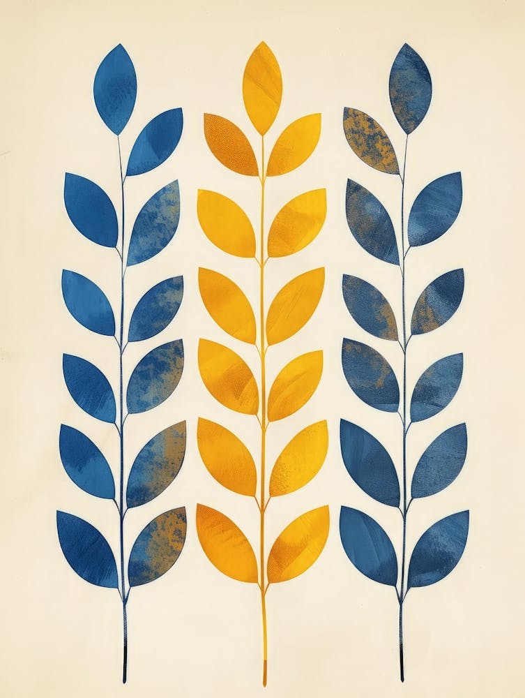 Blue And Yellow Leaves