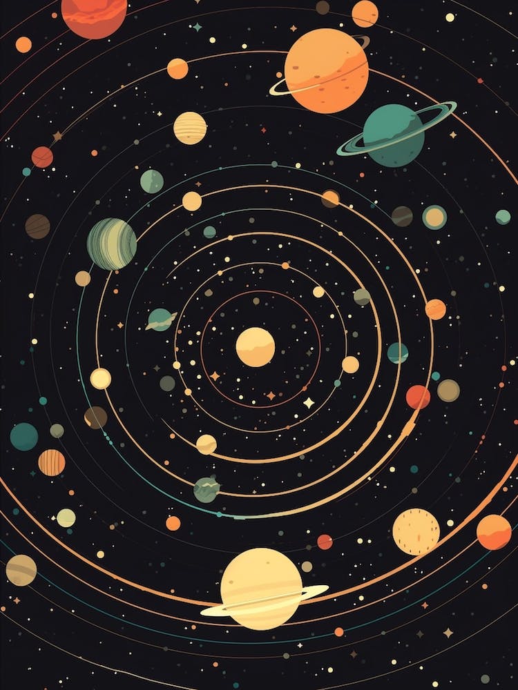 Artistic Solar Sistem Vintage Celestial 3