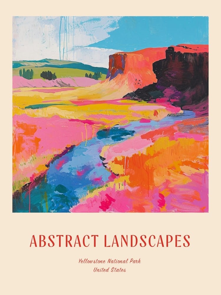Colourful Abstract Yellowstone National Park 8 Poster