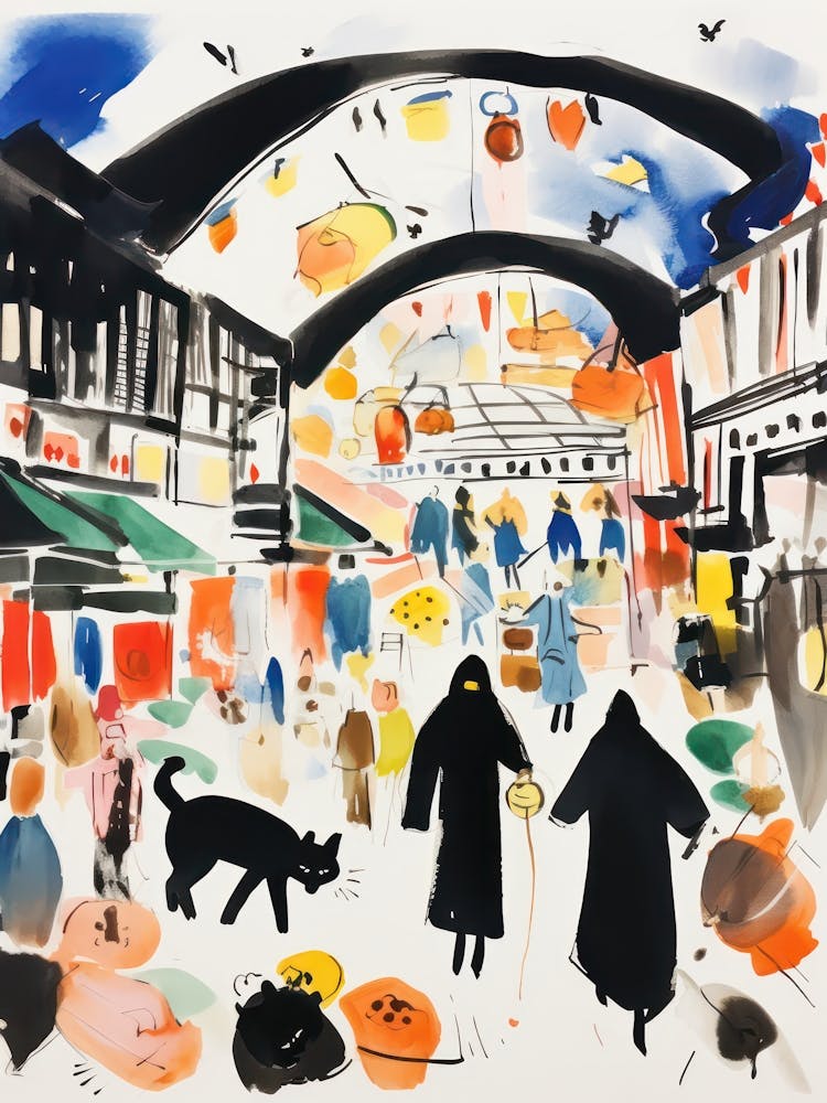 Der Lebensmittelmarkt in London 1 Illustration
