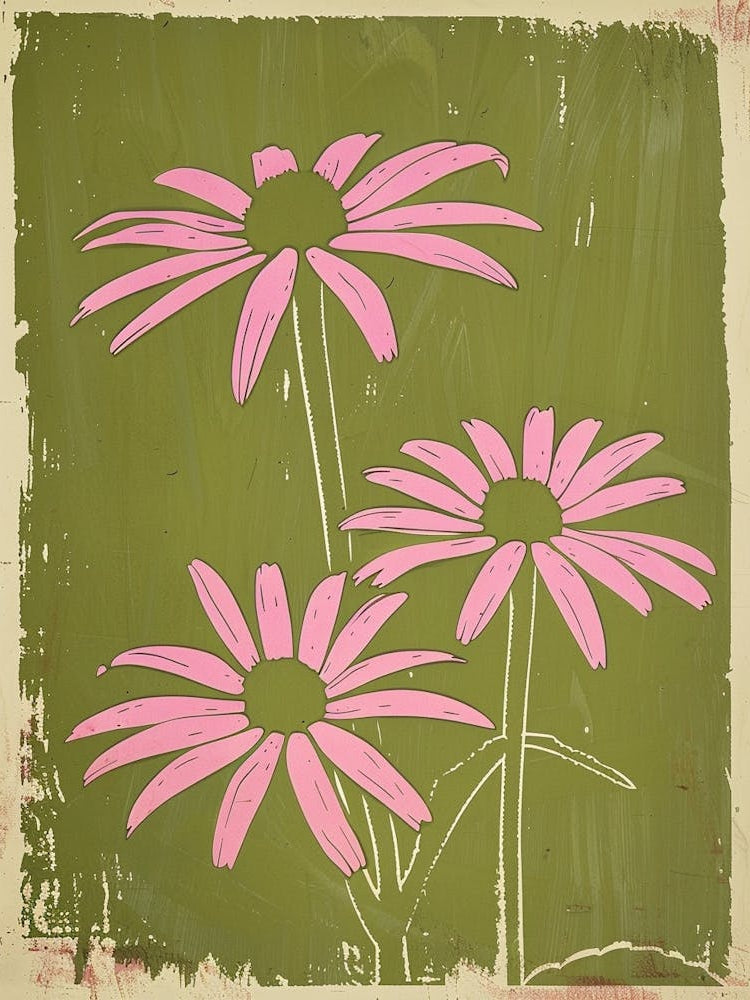 Pink & Green Black Eyed Susan