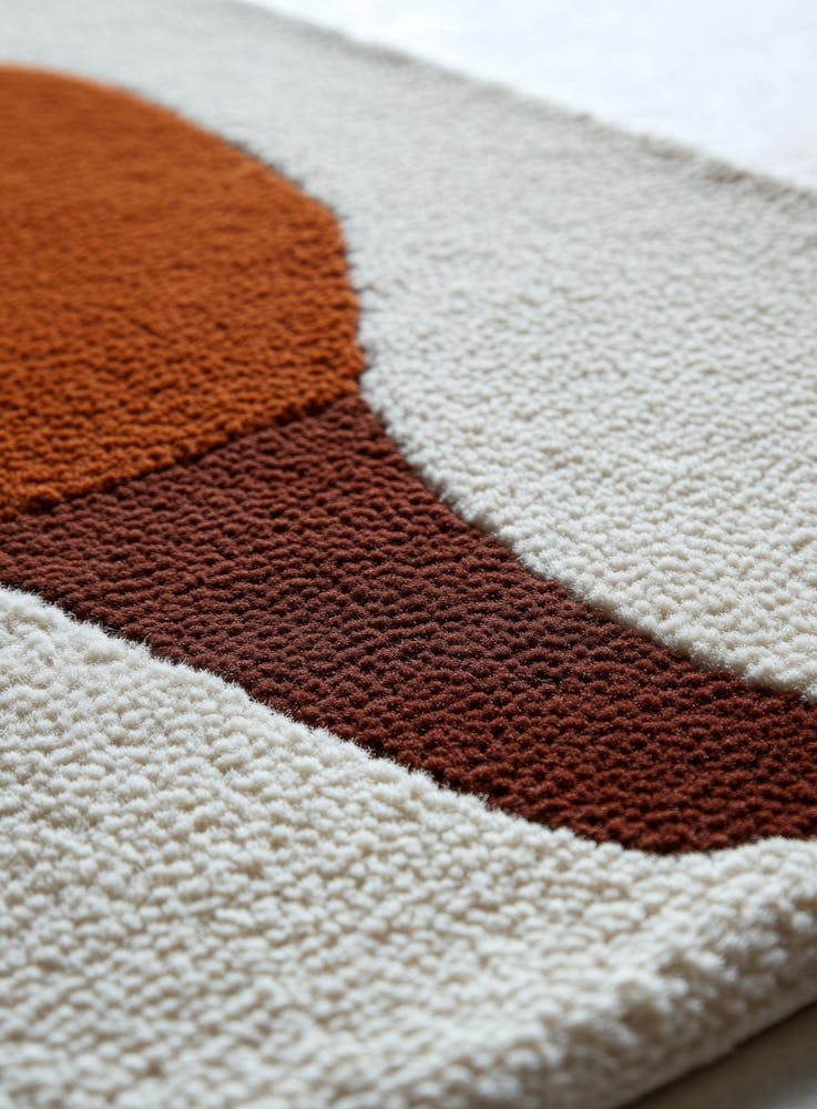 Orange & White Rug
