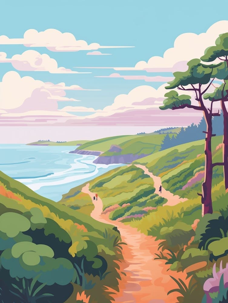 The Causeway Coast Way Northern Ireland Hike Illustration