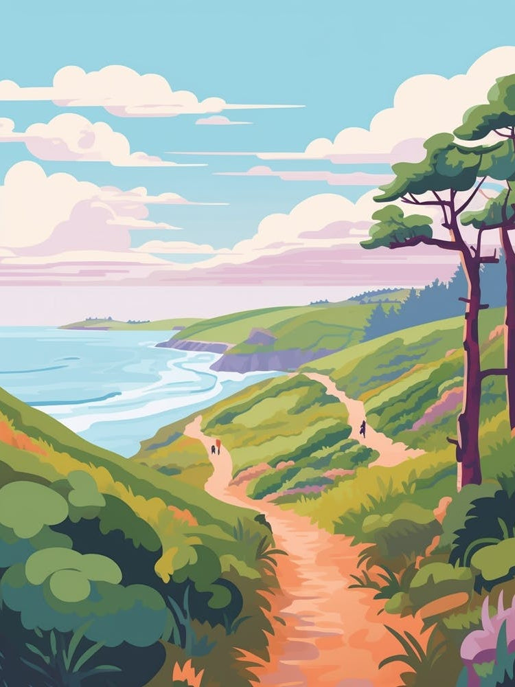 The Causeway Coast Way Northern Ireland Hike Illustration