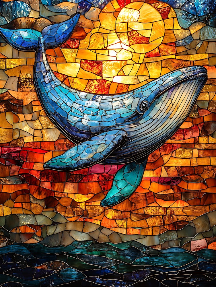Stunning Stained Glass Whale