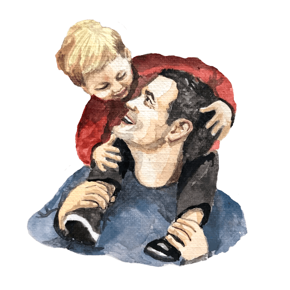 Watercolor Of Father And Son Father's Day 1