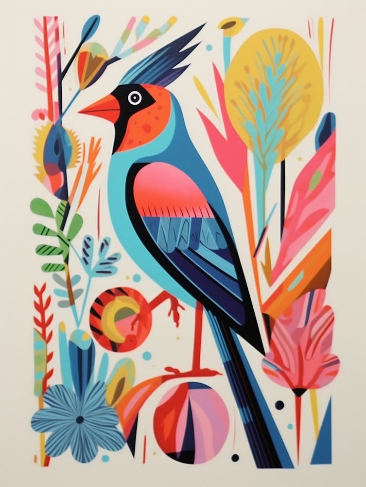 Colourful Scandi Bird Northern Cardinal 3