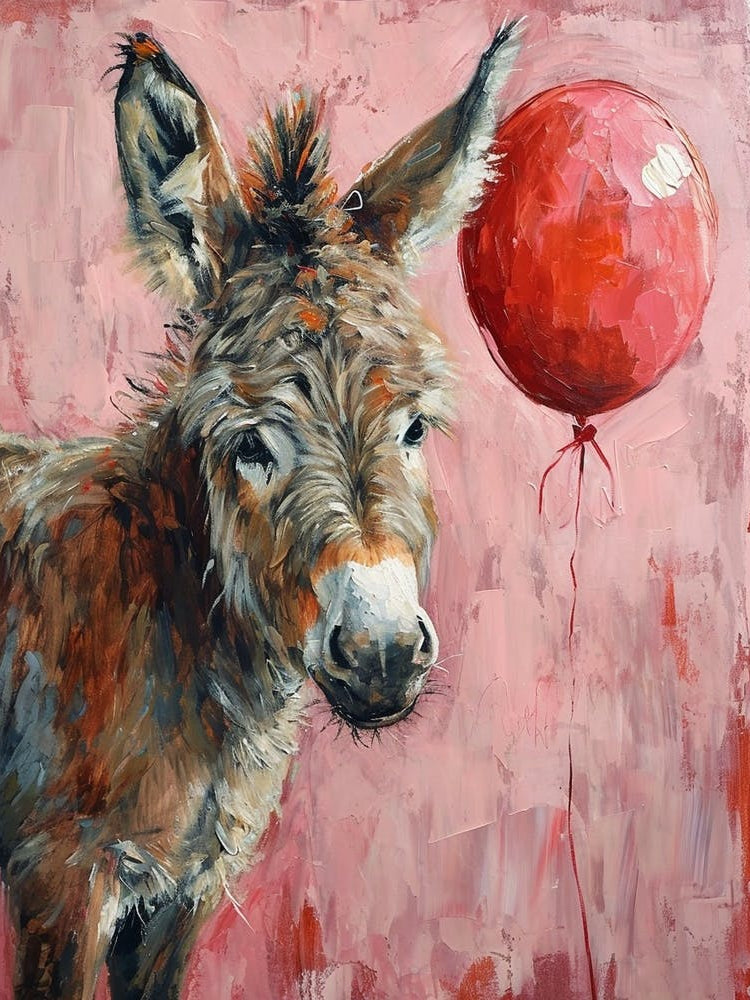 Cute Donkey 3 With Balloon