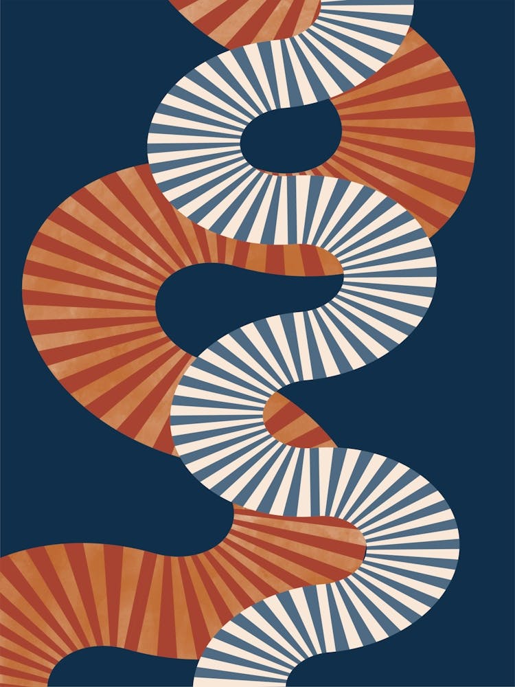 White And Orange Swirls