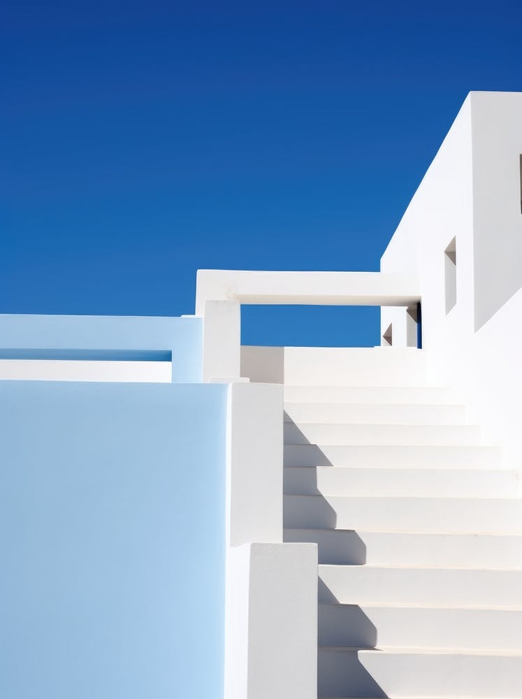 White And Blue Stairs