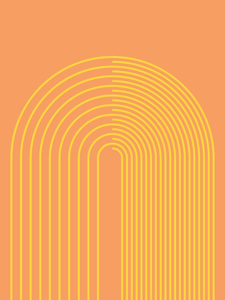 Abstract Geometric Lines 17 In Yellow Orange (Rainbow Abstraction) 01