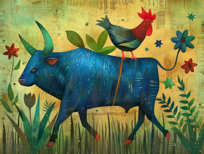 Bull And Rooster