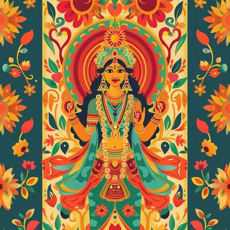 Durga Puja Themed Banner Texture With Goddess 1