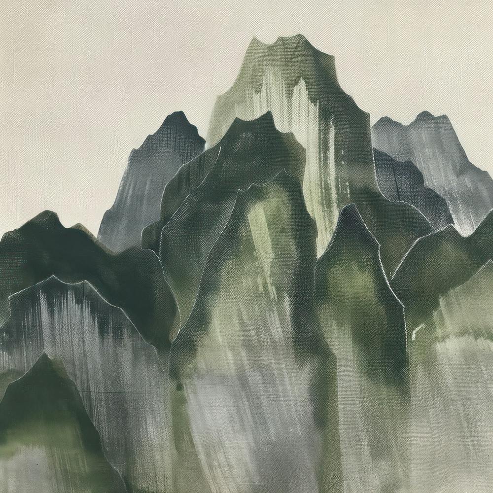 Japanese Watercolour Of Mount Mizugaki 4