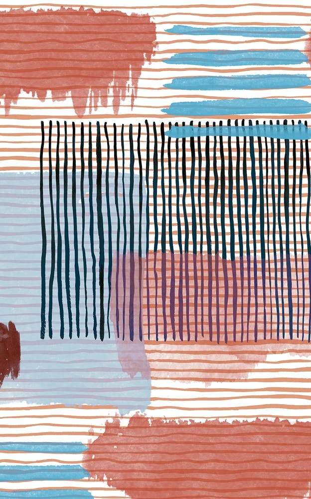 Abstrait Rayé Géo Rouge