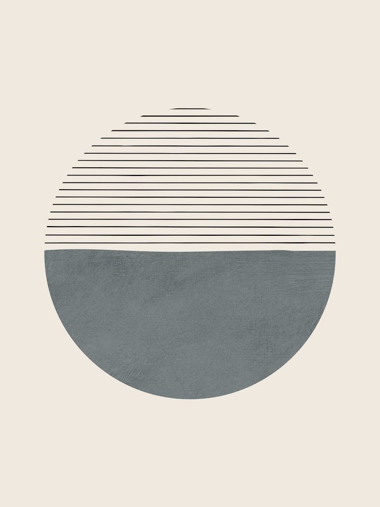 Minimalist Lines Circle Gray