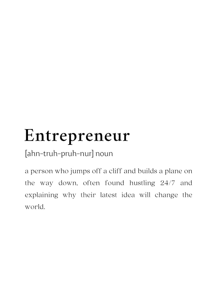 Entrepreneur Funny Definition Wall